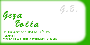 geza bolla business card